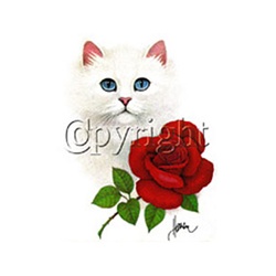 Cat with Red Rose Custom Nightshirt