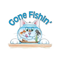 Gone Fishin Cat Custom Night Shirt