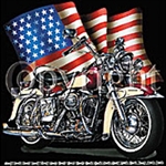 Motorcycle with Flag Custom Nightshirt