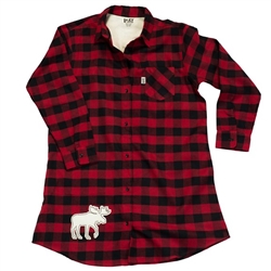 Moose Plaid Flannel Nightshirt